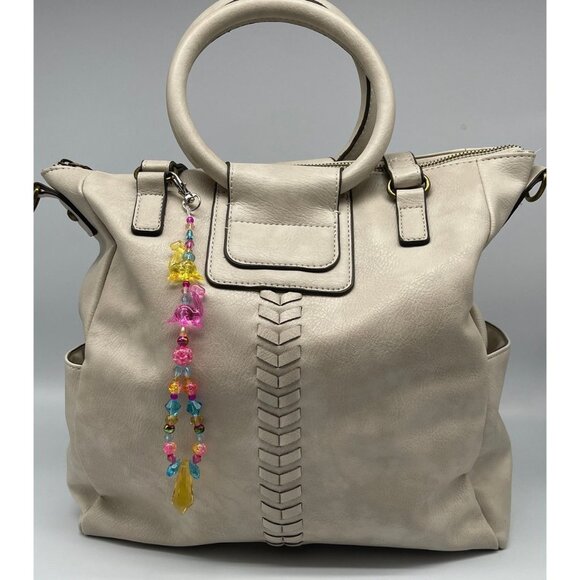 Beaded Purse Charm Suncatcher Dinosaur Yellow Crystal Prism Handbag Ornament - Picture 2 of 10